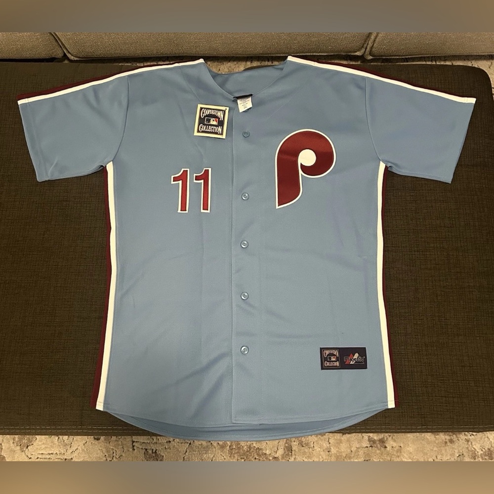 Majestic Authentic Phillies Jimmy Rollins Cooperstown Baseball Jersey Men’s 2XL - Picture 2 of 6